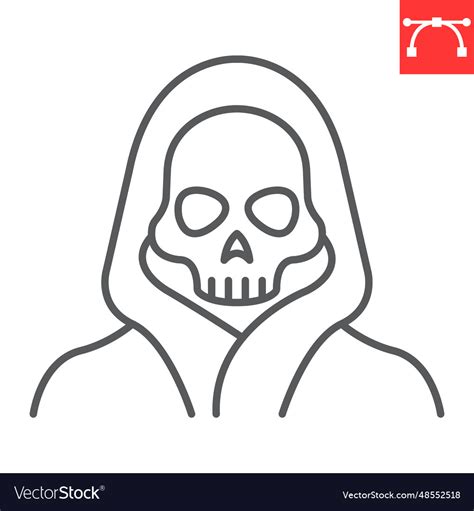 Grim Reaper Line Icon Royalty Free Vector Image