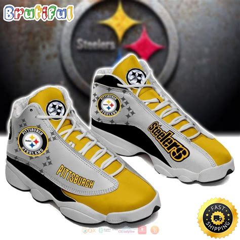 Pittsburgh Steelers Nfl Yellow Grey Air Jordan 13 Shoes