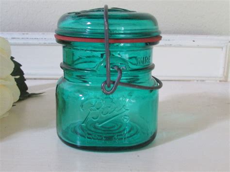 Eagle Blue Ball Ideal Half Pint Mason Fruit Canning Jar W