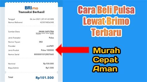 Cara Beli Pulsa Lewat Brimo Terbaru Iwan Saputra YouTube