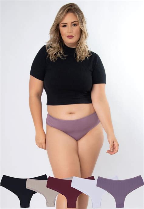 Kit Calcinhas Ternura Plus Size Microfibra Fio Duplo Concept Lingerie