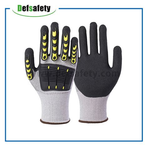 G Polyester Shell Nitrile Sandy Palm Coated Gloves With Sewing Tpr