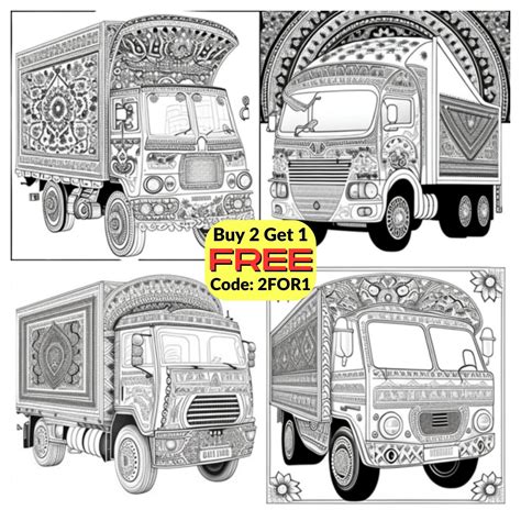 Pakistani Truck Art Coloring Book for Adults Instant Download - Etsy