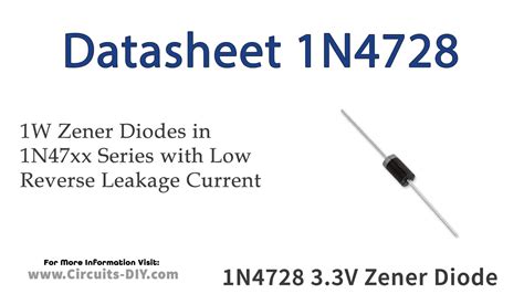 1N4728 3 3V 1W Zener Diode Datasheet