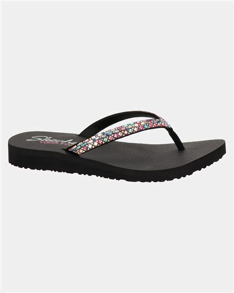 Skechers Meditation Slippers Voor Dames Zwart Nelsonnl