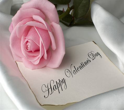 Download Happy Valentines Day Pink Rose Wallpaper