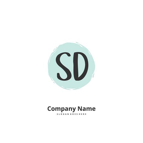 Sd Initial Handwriting And Signature Logo Design With Circle Beautiful