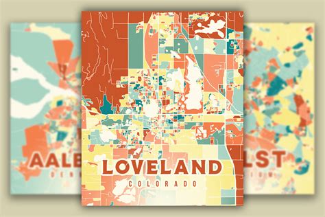 Loveland Colorado Colorful Map Graphic by Poster Boutique · Creative ...