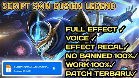 Script Gusion Legend Terbaru Full Effect Recall Voice Mlbb