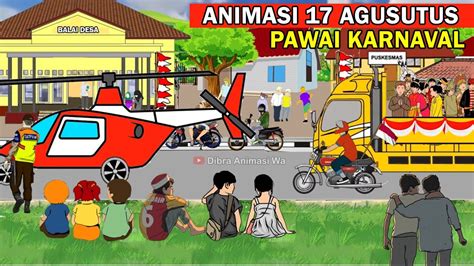 Animasi Pawai Karnaval Agustus Anak Anak Nonton Mobil Kartun