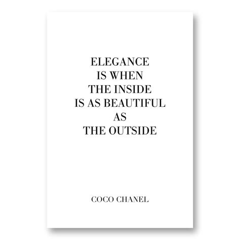 Coco Chanel Elegance Quote Art Print