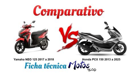 Comparativo Entre Yamaha NEO 125 2017 A 2018 E Honda PCX 150 2013 A 2026