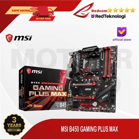 Msi B450 Gaming Plus Max Motherboard Shopee Malaysia