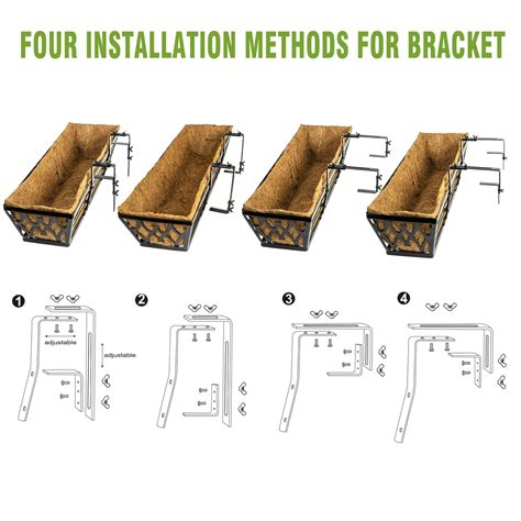 Karlliu 4 Pack 24 Inch Window Boxes Planters For Outdoor Plants Railing Planter Box With