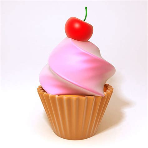 Cherry Cupcake 3d Model Cgtrader