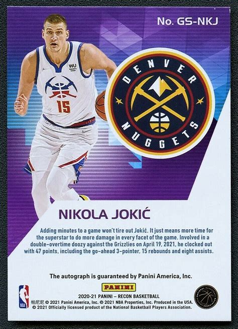 Mavin Nikola Jokic Panini Recon Glorified Signatures Red Auto