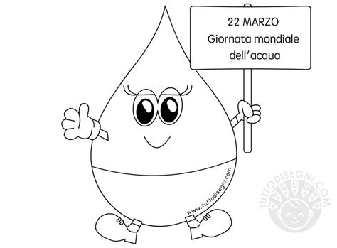 22 Marzo Giornata Mondiale Dell Acqua Disegno Goccia TuttoDisegni