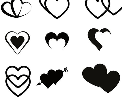 Svg Double Heart Bundle Corazones Dobles El S Mbolo Del Etsy