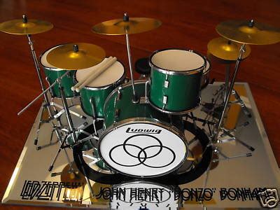 Led Zeppelin John Bonham Miniature Green Drum Set Kit