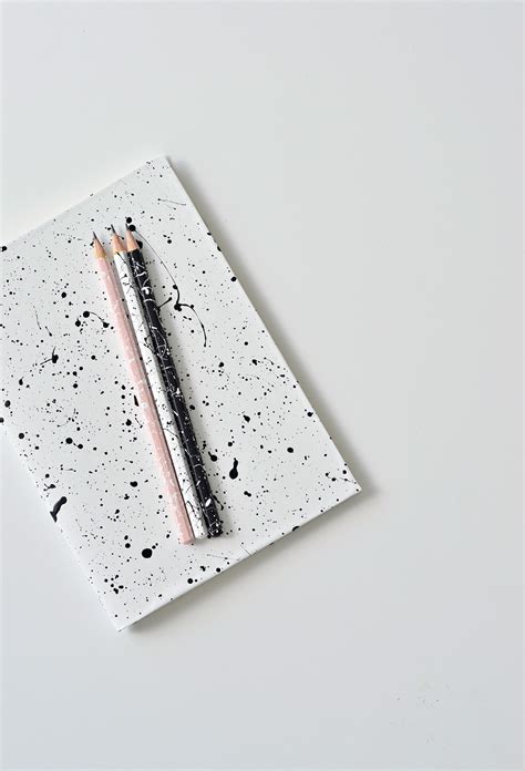 Diy Paint Splatter Notebook Covers And Pencils Diy Home Decor Your