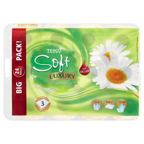 Tesco Soft Luxury Camomile toaletný papier 3 vrstvy 24 kotúčov Tesco