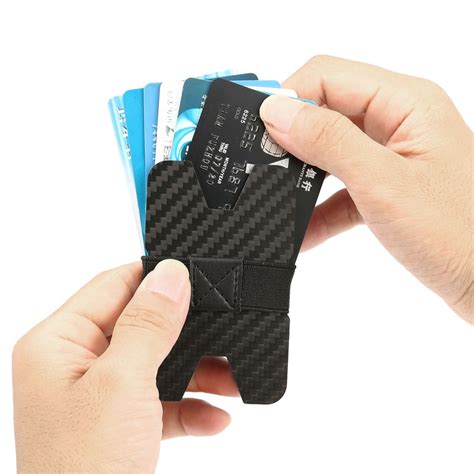 Carbon Fiber Credit Card Holder Rfid Blocking Slim Travel Wallet Id Minimalist Front Pocket Men