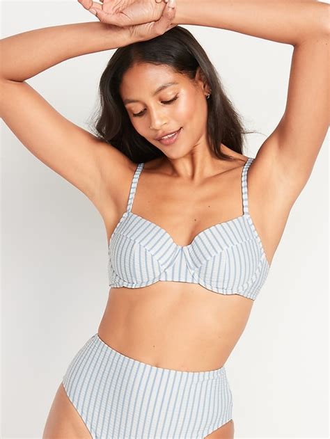 Seersucker Underwire Bikini Swim Top Old Navy