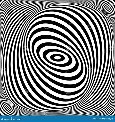 Illusion Of Swirl Spiral Vortex Movement In Op Art Pattern Stock Vector