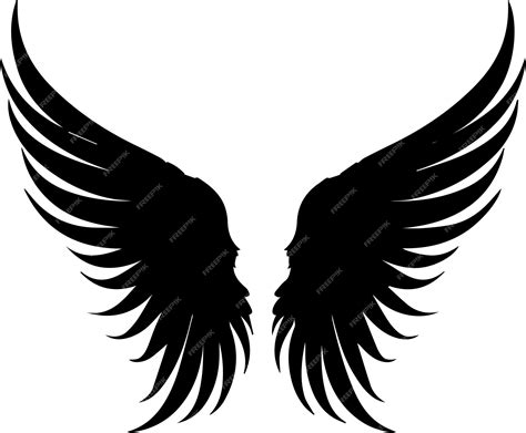 Premium Vector Wing Vector Silhouette Illustration Black Color 11