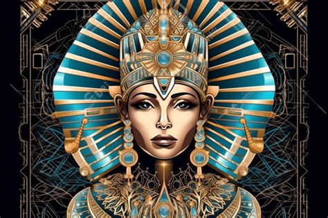 Hot Attractive Fashion Model In Egyptian Queen Cleopatra Royal Costumes Premium AI Generated Image