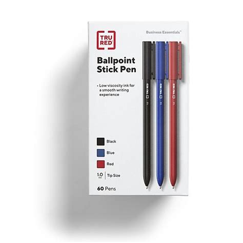 TRU RED™ Ballpoint Pens, Medium Point, 1.0mm, Assorted Colors, 60/Pack ...