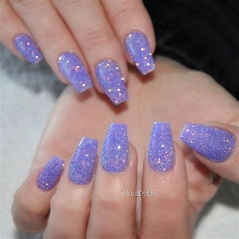 Perfect Lilac Nails 💜 Lavender Nails Lilac Nails Purple Glitter Nails