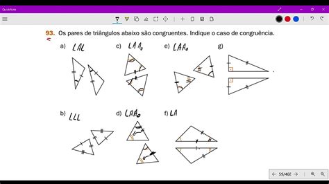 93 Os Pares De Triângulos Abaixo São Congruentes Indique O Caso De