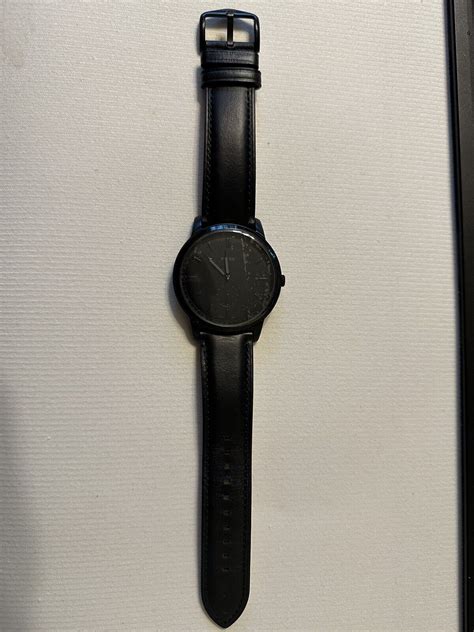 Fossil Fs The Minimalist Mm Men S Leather Watch Black