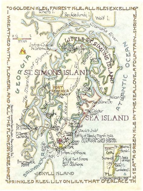 Map Of St Simons Island Georgia Printable Templates Free