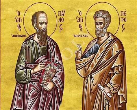 Apostle Peter And Paul Icon Handmade Greek Orthodox Icon Of St Peter