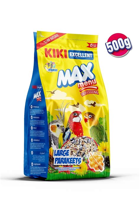 Kiki Excellent Kuş Max Menu Large Parakeets Büyük Pareket Yemi 500 Gr