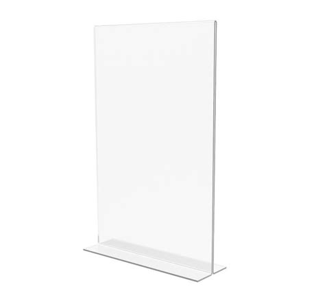 Fixturedisplays® 1pk 11 X 17 Clear Acrylic Sign Holder For Tabletops Vertical Table Tent Frame