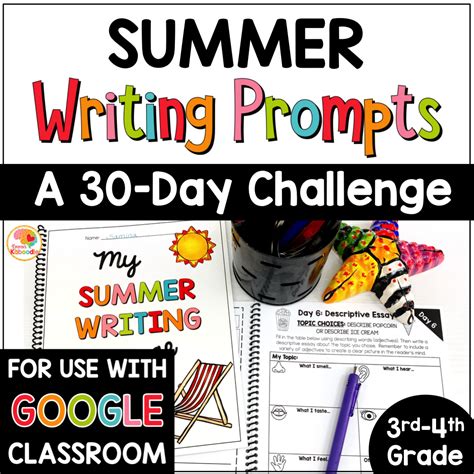 30 Day Summer Writing Challenge For 3rd And 4th Grade