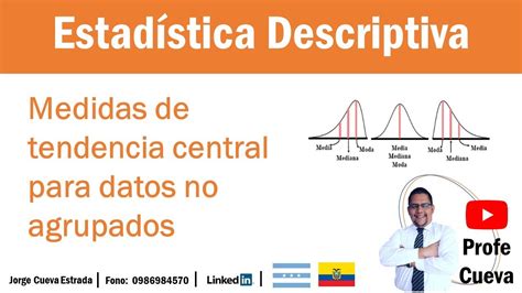 Medidas De Tendencia Central Para Datos No Agrupados Youtube