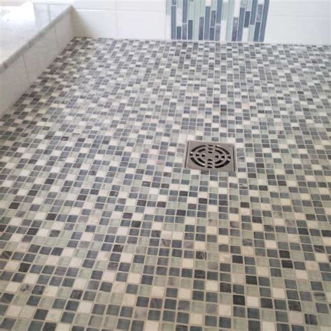 Inspiring Baths Stone And Glass Mosaic Shower Floor Detail At The