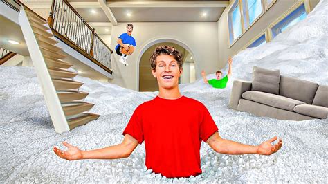 I FILLED MY ENTIRE HOUSE WITH PACKING PEANUTS YouTube