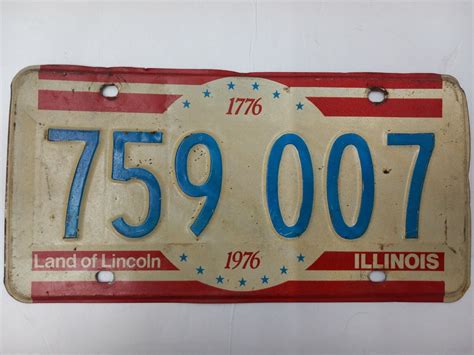 Illinois Bicentennial License Plate Land Of Lincoln Ebay