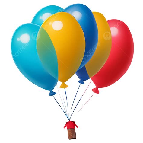 Group Of Colorful Balloons Rising Up On Transparent Background Rising