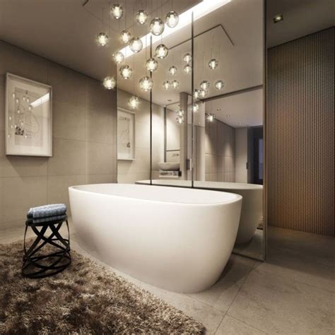 Modern Chandelier Over Bathtub Bathtube Insight