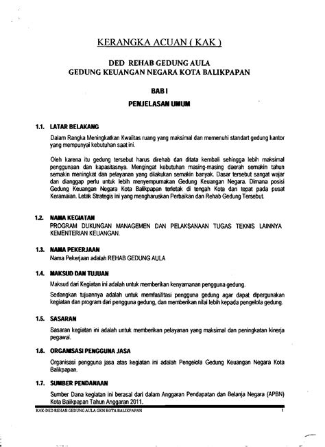 PDF Contoh Tor Perencanaan Gedung DOKUMEN TIPS