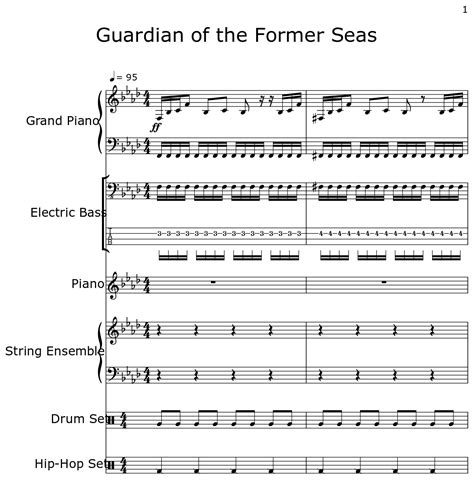 Guardian Of The Former Seas Sheet Music For Piano Electric Bass