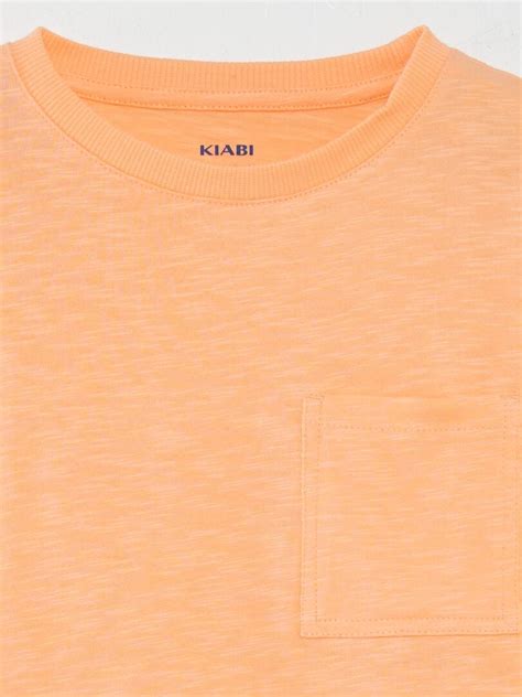 Camiseta Ancha Con Cuello Redondo Naranja Kiabi