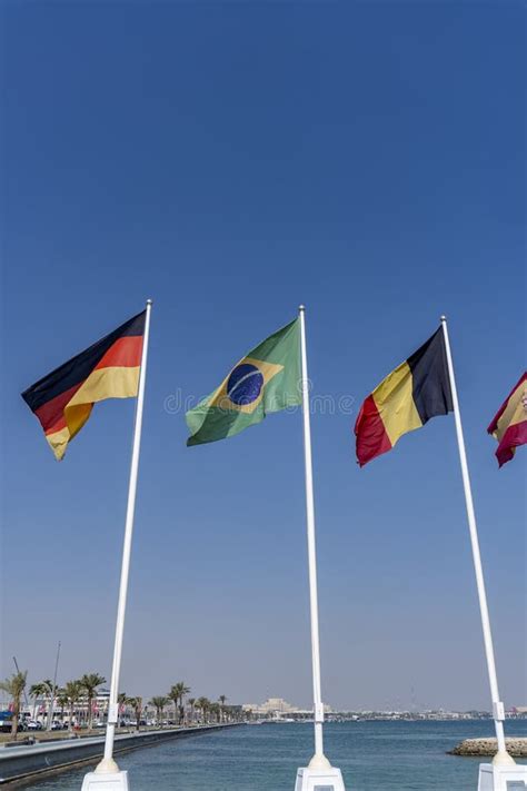 Flags Of Nations Qualified For World Cup Qatar Hoisted At Doha