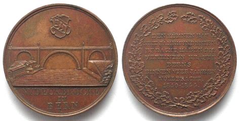 Schweiz Medaillen NYDECK BRIDGE IN BERN Medal 1844 Bronze 49mm